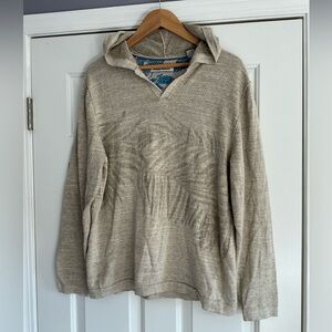 Tommy Bahama Palmetto Hooded Popover Beige Sweater M men’s